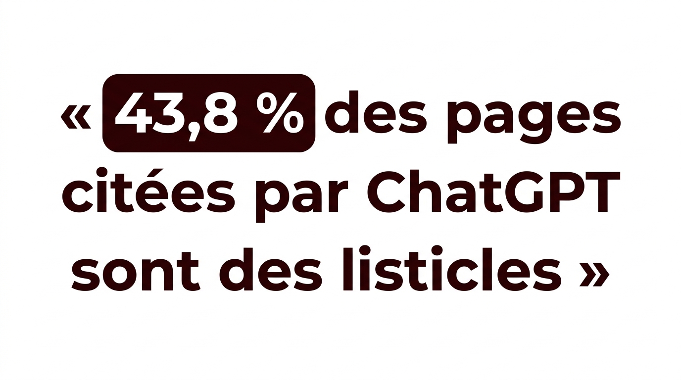43,8 pourcent des pages citées par ChatGPT sont des listicles