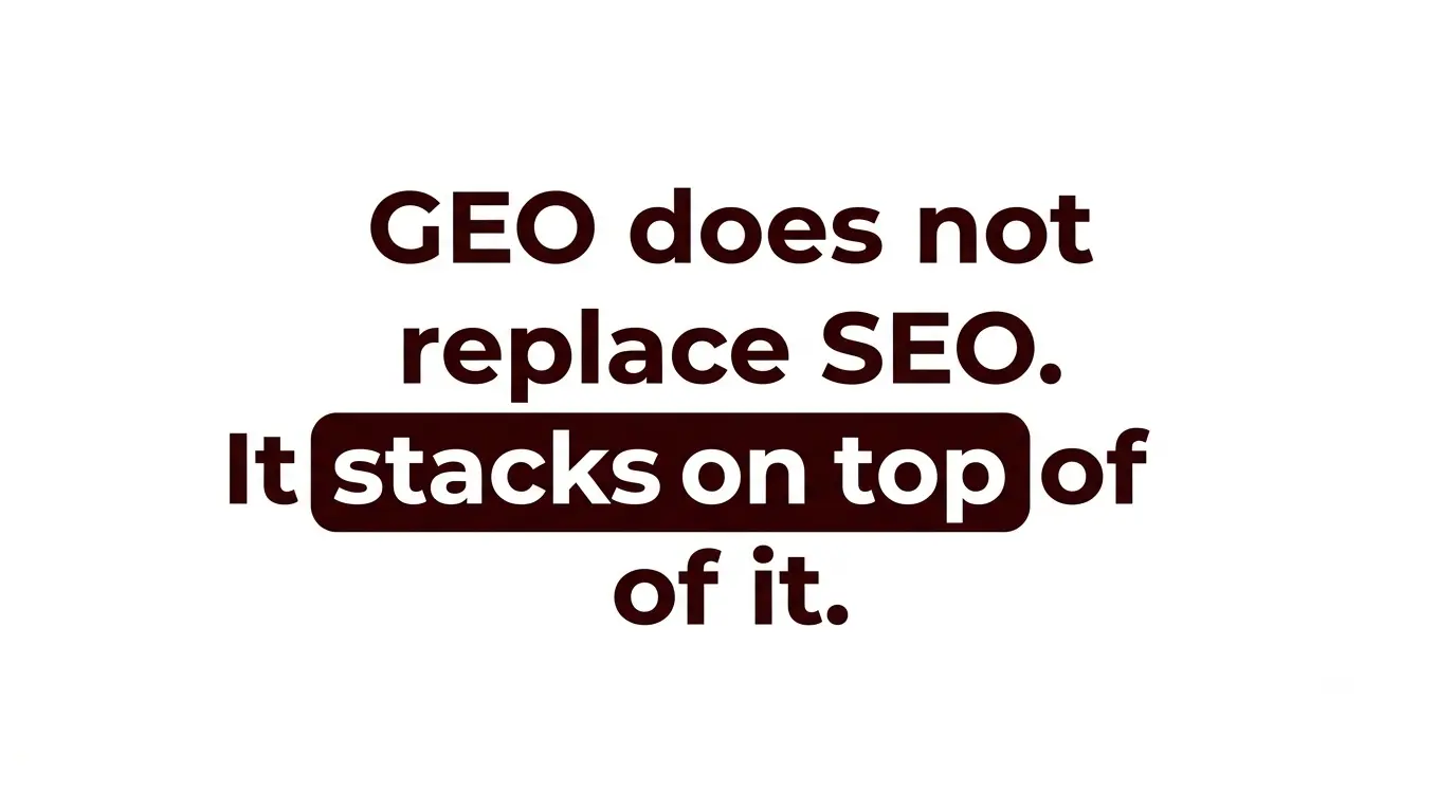 GEO does not replace SEO, it stacks on top of it