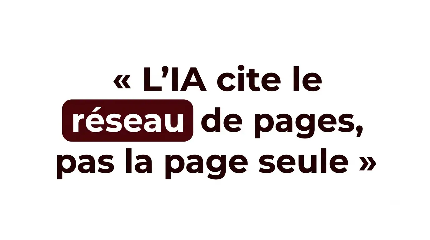 l'IA cite le réseau de pages interconnectées, pas une page isolée